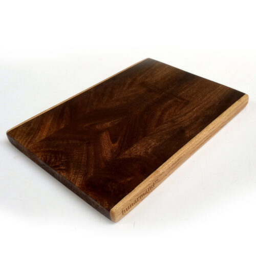 Mango Edge Grain Cutting Board with Oak Accent - 11" x 8"