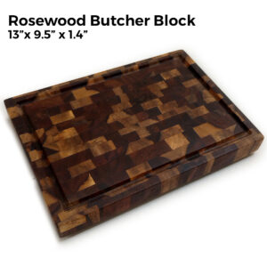Rosewood End Grain Cutting Board - 13" x 9.5" x 1.4"