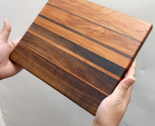 Graduating Mango & Beechwood Edge Grain Cutting Board - 12" x 9"