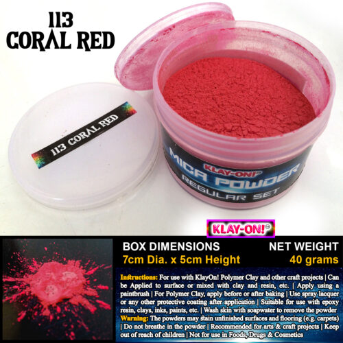 113 Coral Red (ii) Mica Powder Regular Set Single Color - 40g / 250g