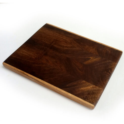 Mango Edge Grain Cutting Board with Oak Accent - 11" x 8"