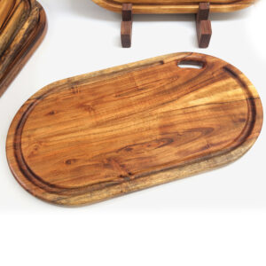 Acacia Oblong Face Grain Cutting Board -17" x 9"