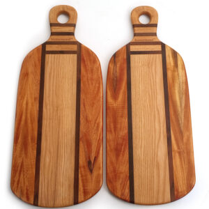 Kettlebell Edge Grain Cutting Board - 20" x 9" Neem, Walnut & Oak