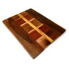 Walnut and Mahogany Edge Grain Cutting Board with Mulberry Accent - 12" x 9"