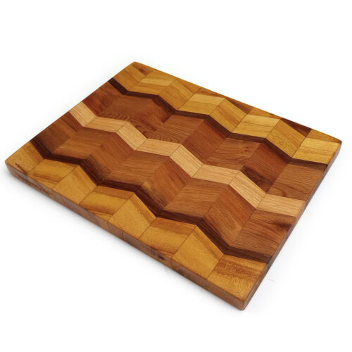 12" x 9" Chevron Wooden Cutting Board - Edge Grain