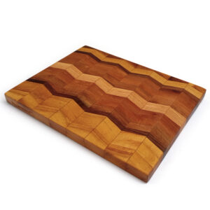 12" x 9" Chevron Wooden Cutting Board - Edge Grain