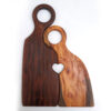 Rosewood & Neem Couples Face Grain Cutting Board with Stand - 18" x 12"