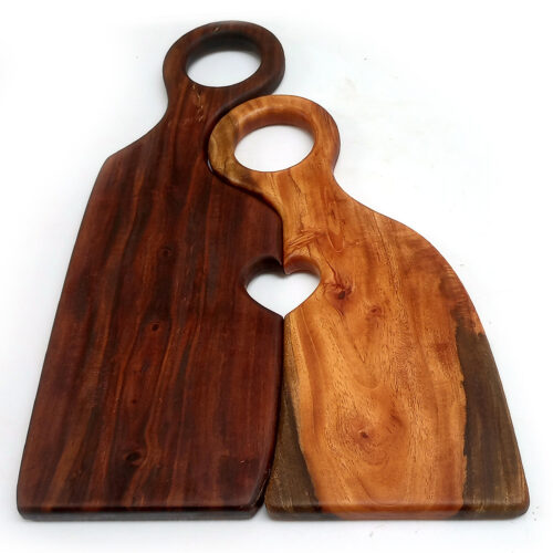 B42 b Rosewood & Neem Couples Face Grain Cutting Board with Stand - 18" x 12"