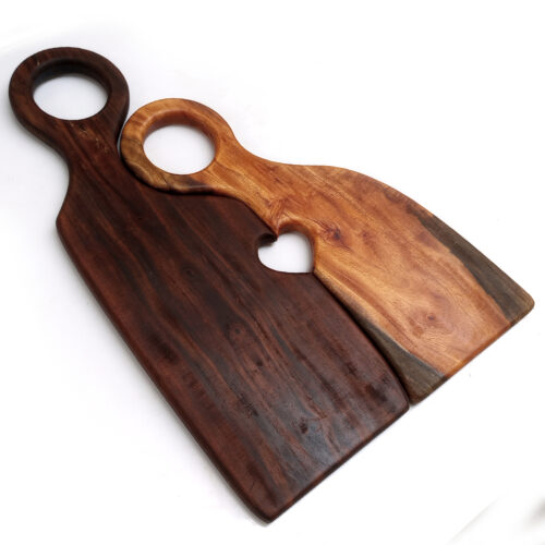 B42 c Rosewood & Neem Couples Face Grain Cutting Board with Stand - 18" x 12"