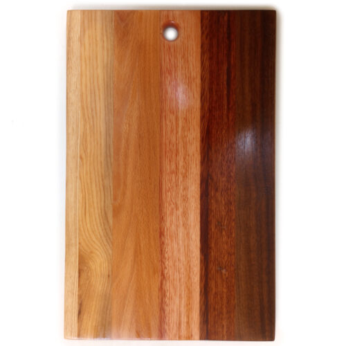Ombre Edge Grain Cutting Board - 16" x 10" Walnut, Mahogany, Red Meranti, Beech and Oak