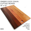 Ombre Edge Grain Cutting Board - 16" x 10" Walnut, Mahogany, Red Meranti, Beech and Oak