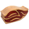 Wavy Keepsake Box – Oak Wood Jewelry & Memory Holder (10" x 5" x 4")