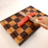 Oak & Mahogany End Grain Cutting Board - 14.5" x 9.5" x 1" Chess Style with Walnut Accent