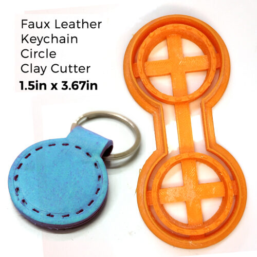 Faux Leather Keychain Clay Cutters – With Stitch Marks – Polymer Clay Cutter