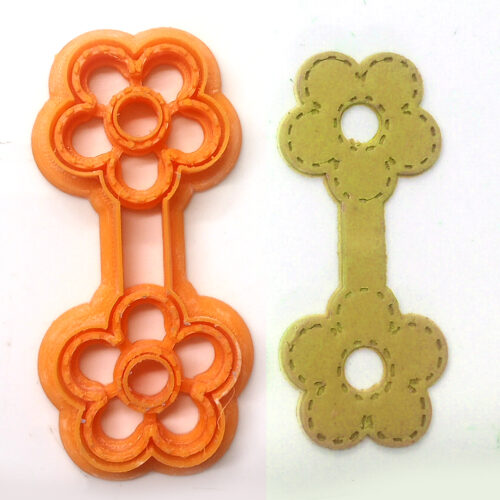 Faux Leather Keychain Clay Cutters – With Stitch Marks – Polymer Clay Cutter