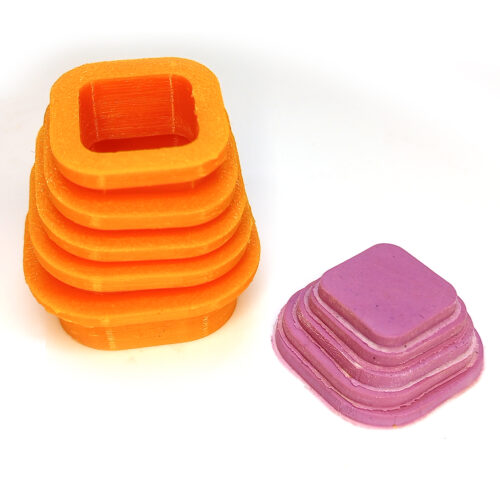 Graduated Rounded Square 5 Pcs Set (1) Graduated Rounded Square Clay Cutters - 5 Pieces Set Polymer Clay Cutter