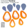 Graduated Teardrop Clay Cutters - 5 Pieces Set Polymer Clay Cutter
