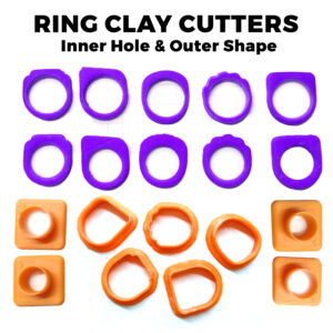 Ring Shape Clay Cutters - Inner and Outer Ring Polymer Clay Cutter