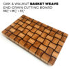Oak & Walnut Basket Weave End-Grain Cutting Board – 15.5" x 9.5" x 1.5"
