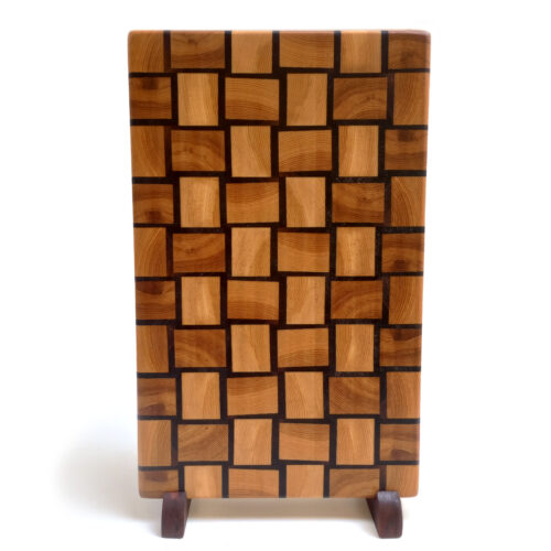 Oak & Walnut Basket Weave End-Grain Cutting Board – 15.5" x 9.5" x 1.5"