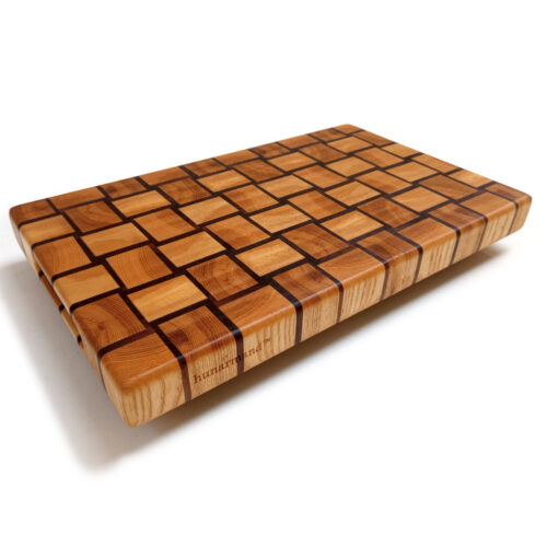 Oak & Walnut Basket Weave End-Grain Cutting Board – 15.5" x 9.5" x 1.5"