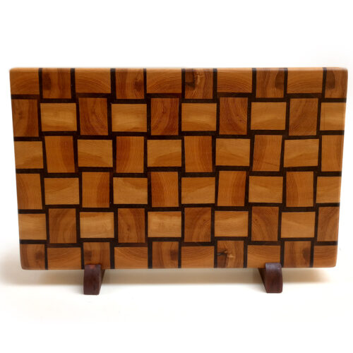 Oak & Walnut Basket Weave End-Grain Cutting Board – 15.5" x 9.5" x 1.5"