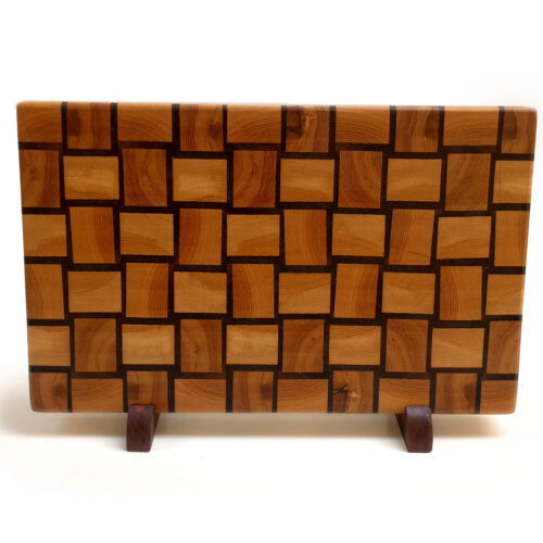 Oak & Walnut Basket Weave End-Grain Cutting Board – 15.5" x 9.5" x 1.5"