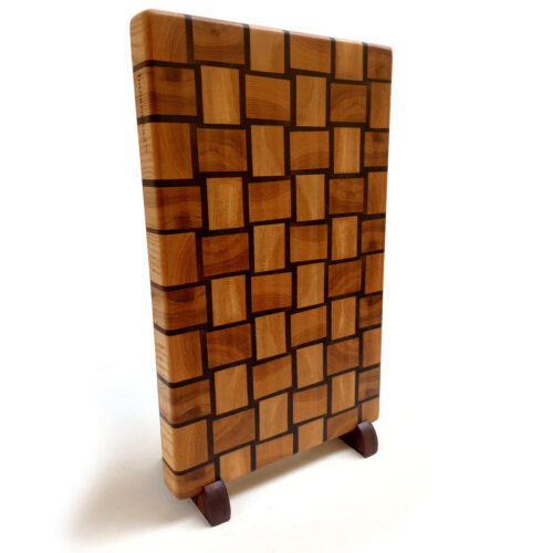 Oak & Walnut Basket Weave End-Grain Cutting Board – 15.5" x 9.5" x 1.5"