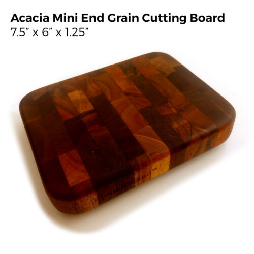Acacia Mini End Grain Cutting Board – 7.5" x 6" x 1.25"