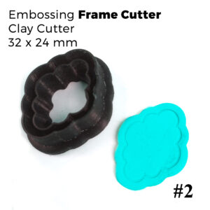 Embossing Frame Cutter – #2 | Ornate Cloud Shape Polymer Clay Cutter (32 × 24 mm)