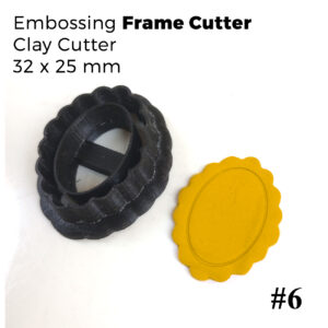 Embossing Frame Cutter – #6 |Scalloped Oval Polymer Clay Cutter (32 × 25  mm)