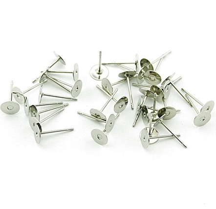 Flat Ear Studs Silver 8mm – Pack of 24 / 100