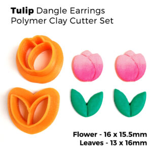 Tulip Dangle Earring Polymer Clay Cutter Set – 2 Pieces