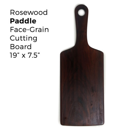 C02-4 Rosewood Paddle Face-Grain Cutting Board - 19” x 7.5”