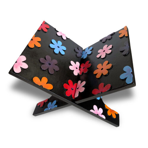 flower_rehal_1 Painted Interlocking Rehal - Quran Stand