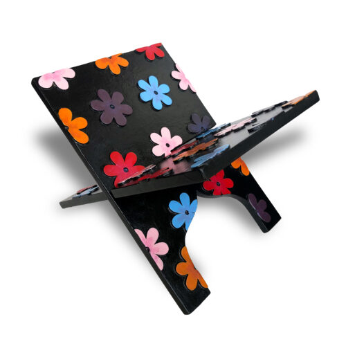 flower_rehal_2 Painted Interlocking Rehal - Quran Stand